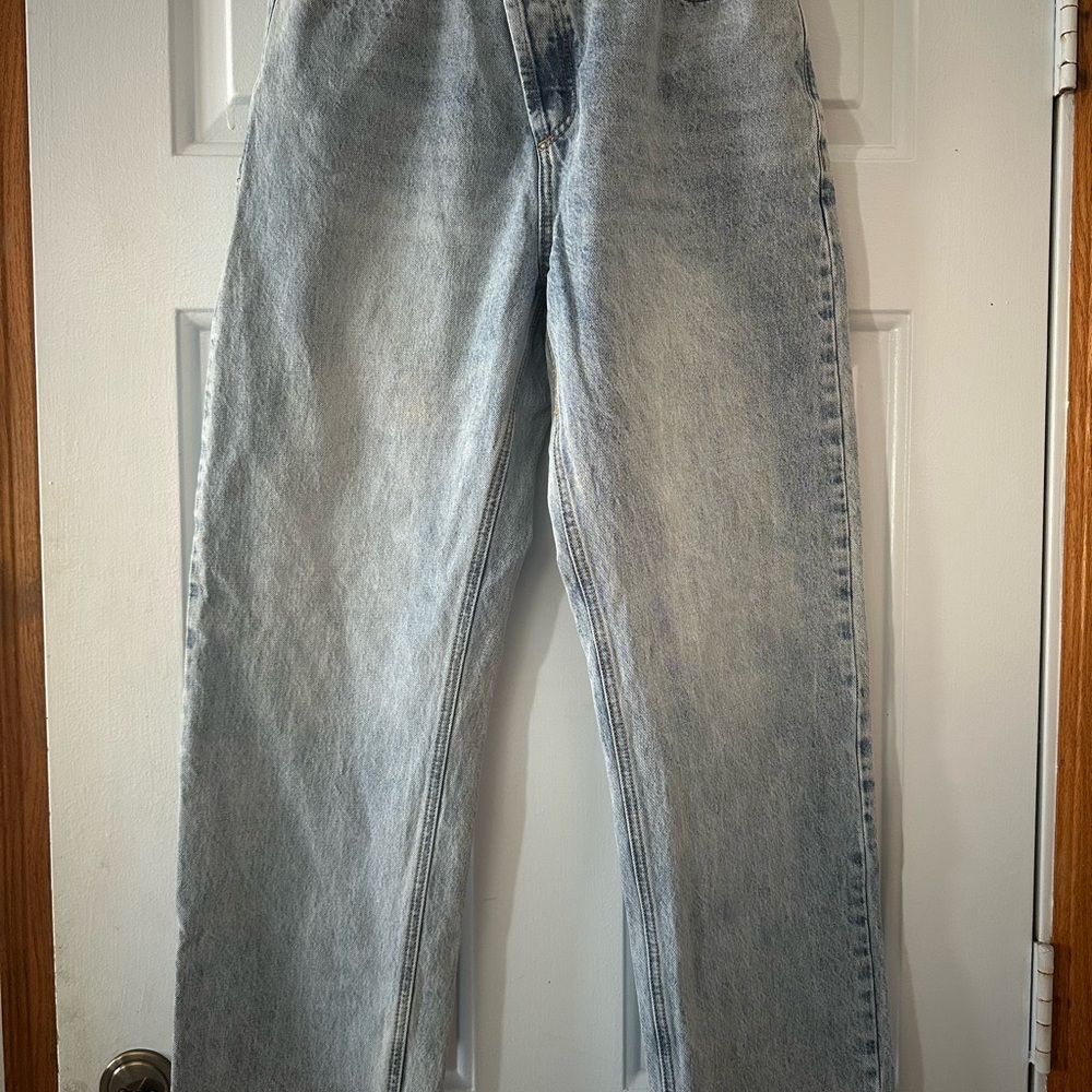 Princess Polly Holly Wide Leg Asymmetrical Button Fly Jeans. Sz 8. - Picture 4 of 12